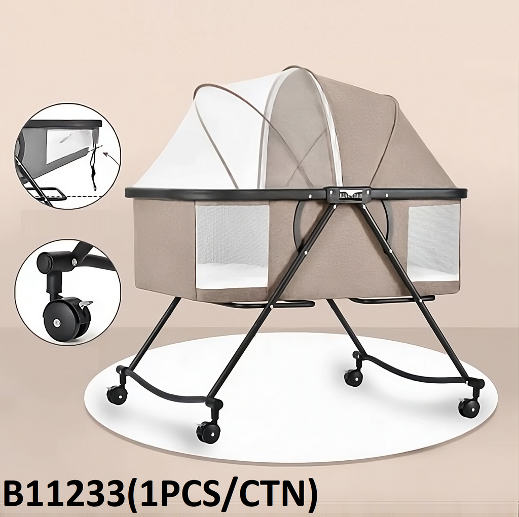 Khaki Cradle with Folding Wheels - B11233