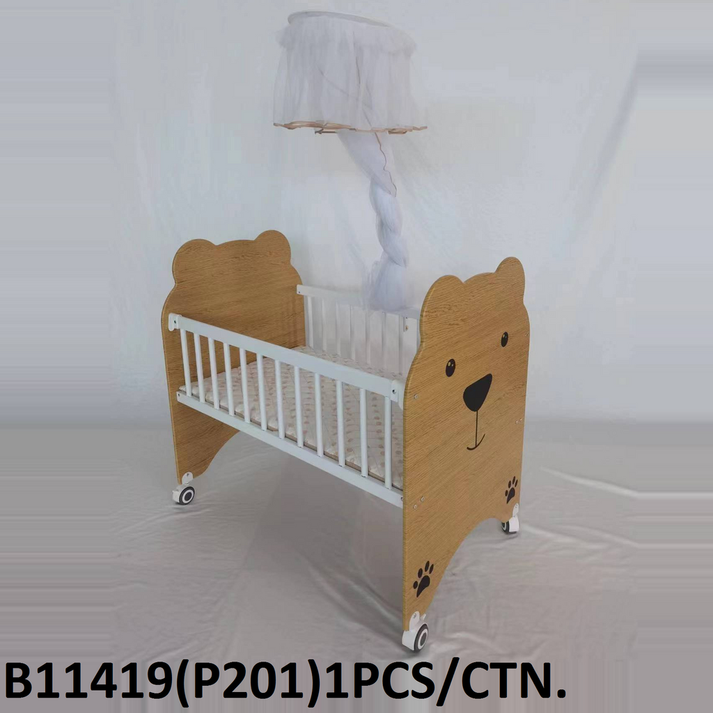 Teddy Bear Wooden Cradle - B11419