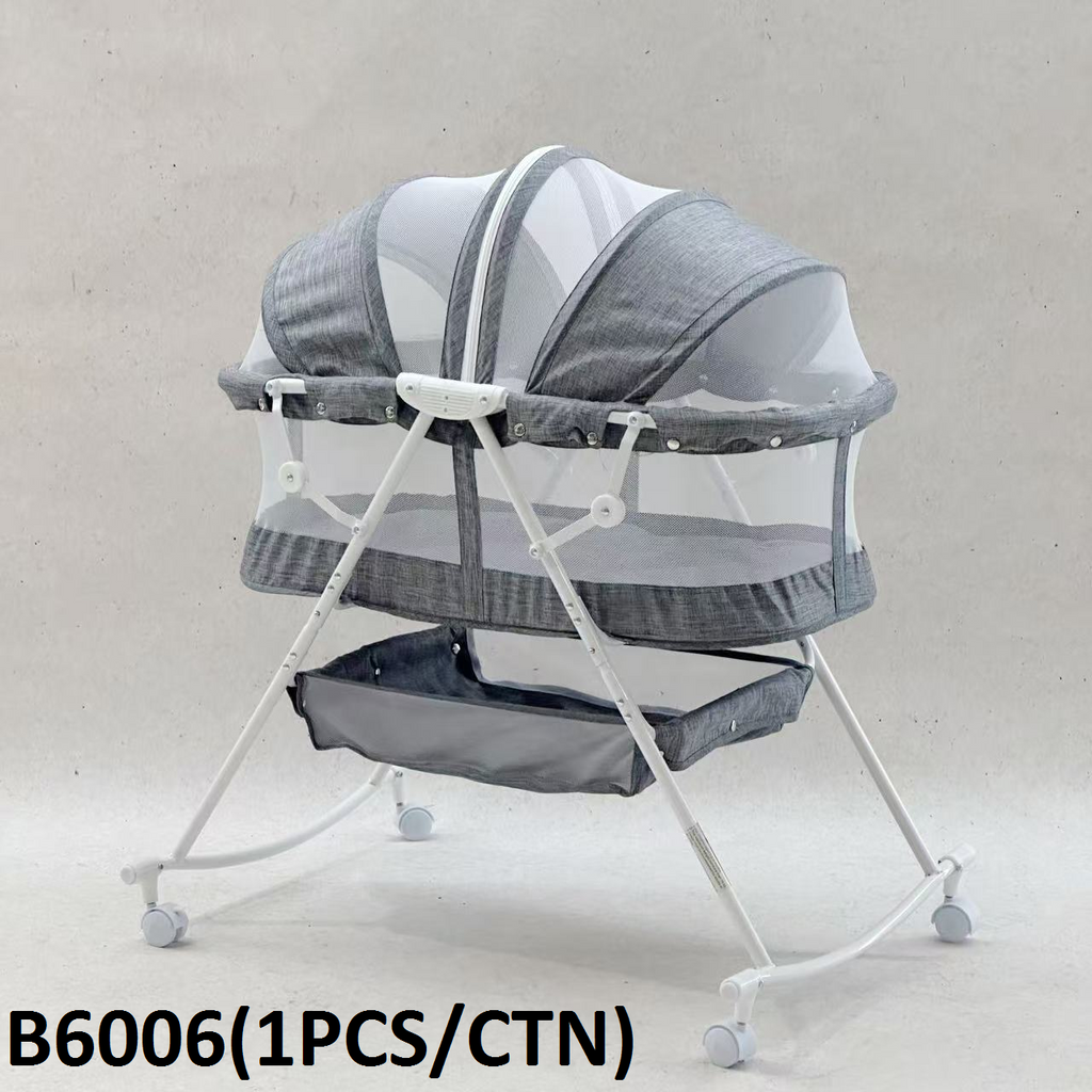 Premium Grey Bassinet with Canopy -  B6006